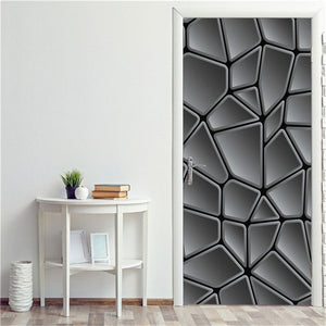 2PCS/Set Fashion Geometric Door Sticker Wallpaper On The Door Home Decoration Self Stick Wallpaper Waterproof Renovation Poster